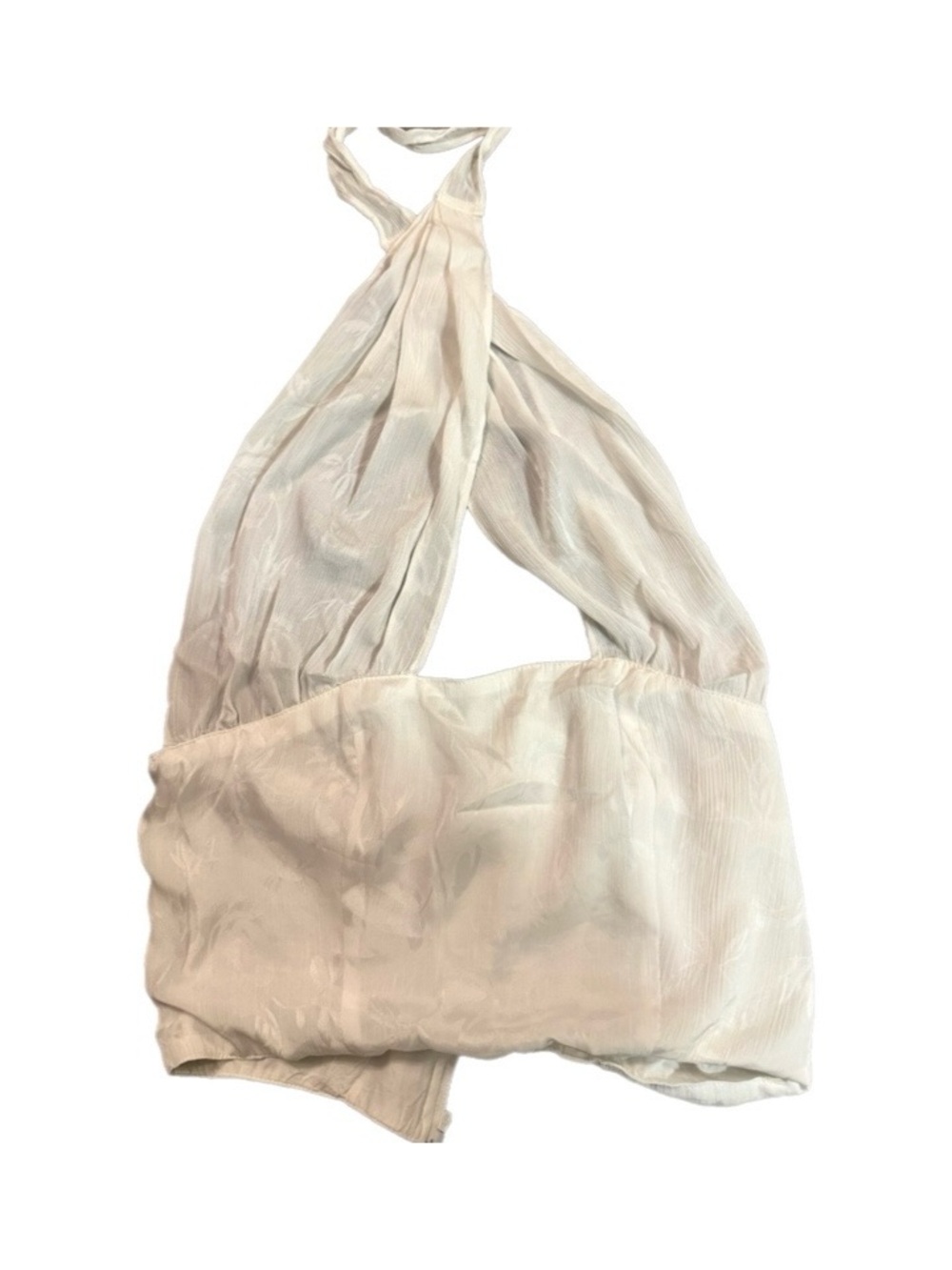 Boutique Light Cream Halter Top L